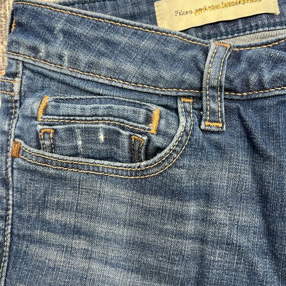 Pilcro Anthropologie Low-Rise Jean Shorts Sz 0/25" Blue Y2K Stretch Denim Jorts - Picture 8 of 12